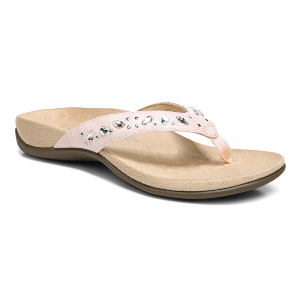 Vionic Sandals Ireland - Lucia Toe Post Sandal Pink Snake - Womens Shoes Ireland | HXFPA-2746